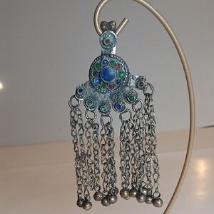 🔔✨ Tribal Kuchi Bellydance Bell Pendant Lapis Afghan Jewelry
